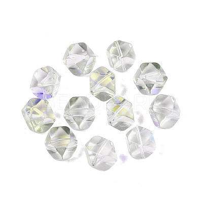 Electroplate Transparent Glass Beads EGLA-Q140-01-A06-1