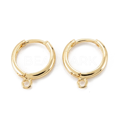 Brass Huggie Hoop Earrings Finding X-KK-D063-05G-1