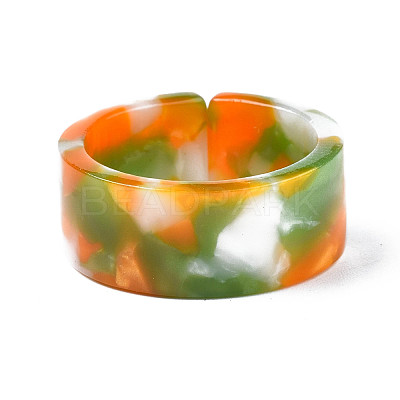 Resin Wide Band Cuff Ring RJEW-T022-013-1