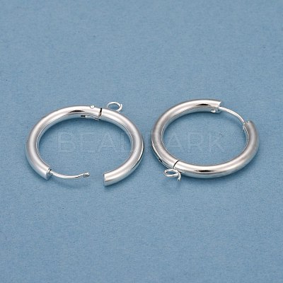 201 Stainless Steel Huggie Hoop Earring Findings STAS-P283-01K-S-1