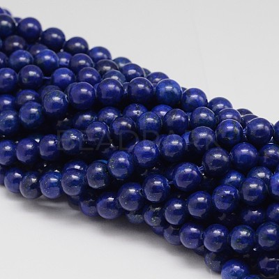 Dyed Round Natural Lapis Lazuli Beads Strands X-G-K081-8mm-1