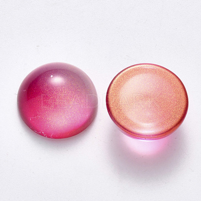 Transparent Spray Painted Glass Cabochons GLAA-S190-013C-G02-1