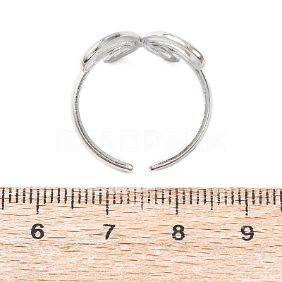 Adjustable 304 Stainless Steel Cuff Rings RJEW-D337-04P-1