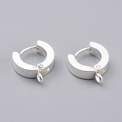 201 Stainless Steel Huggie Hoop Earrings Findings STAS-A167-01C-S-1