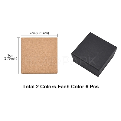 12Pcs 2 Colors Cardboard Paper Jewelry Set Boxes CBOX-FS0001-01-1