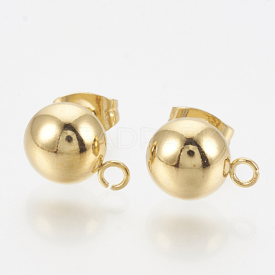 201 Stainless Steel Stud Earring Findings X-STAS-Q225-16G-8mm-1