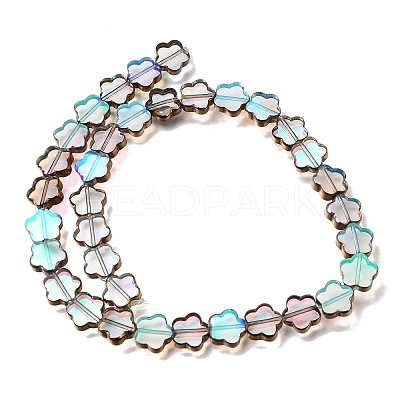 Electroplated Transparent Glass Beads Strands GL-CBA98F0-07B-1