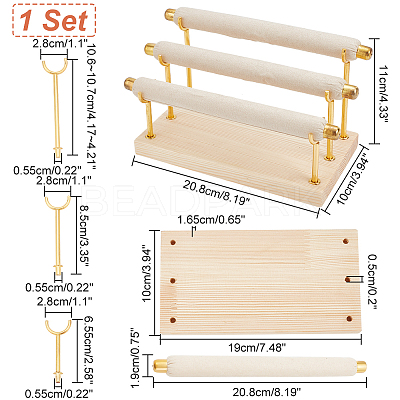 3-Tier Velvet Bar Ring Display Stands RDIS-WH0016-07C-01-1
