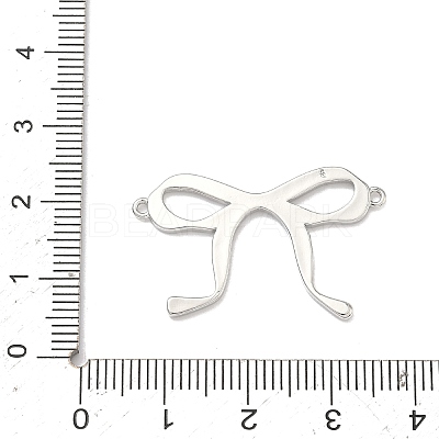 Brass Bowknot Links Connector Charms KK-B170-07P-1