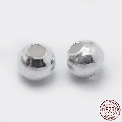 925 Sterling Silver Spacer Beads STER-K171-44S-2mm-1