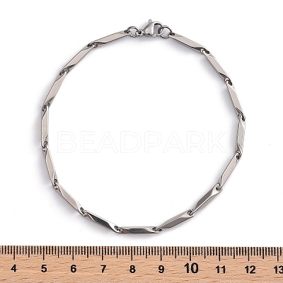 Tarnish Resistant Unisex 201 Stainless Steel Bar Link Chain Bracelets BJEW-L637-35B-P-1