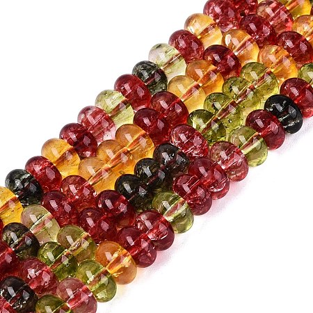 Crackle Transparent Glass Beads Strands GLAA-N074-02A-02-1