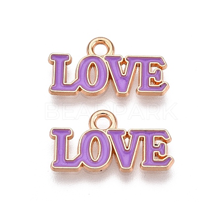 Valentine's Day Theme Alloy Enamel Pendants ENAM-T020-50D-06-1