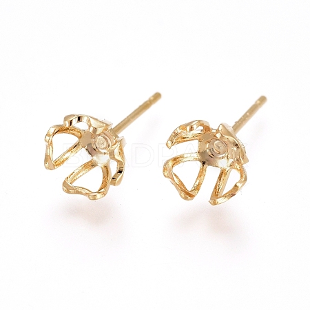 Brass Stud Earring Findings KK-L180-090G-1