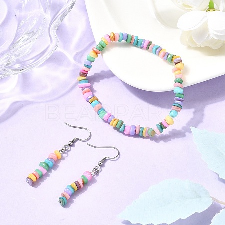 Natural Shell Jewelry Sets SJEW-JS01355-1