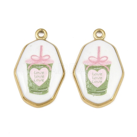 Printed 304 Stainless Steel Enamel Pendants SA-CBA1ED9-21G-02-1