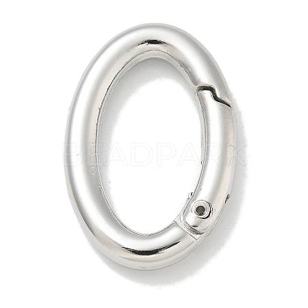 Rack Plating Brass Springs Gate Rings KK-L224-090P-1