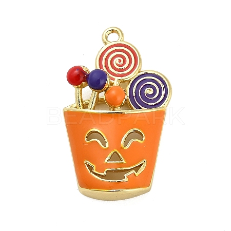 Halloween Brass Enamel Pendants KK-F915-01D-G-1