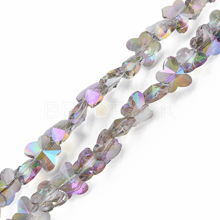 Electroplate Transparent Glass Beads Strands EGLA-N002-20A-D05-1