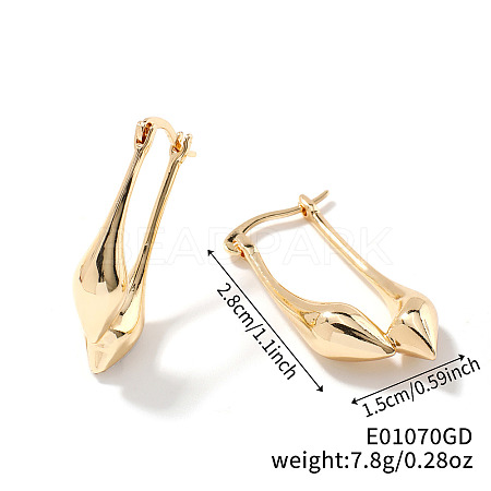 Elegant and Versatile Brass Teardrop Hoop Earrings for Western Fashionistas RY9199-1-1