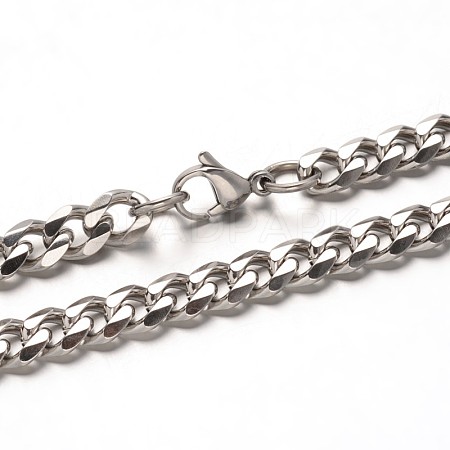 Tarnish Resistant Trendy 304 Stainless Steel Curb Chain Bracelets BJEW-L510-16-1