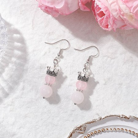 Baking Paint Imitation Jade Glass Dangle Earrings EJEW-JE06619-03-1