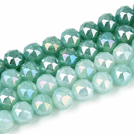 Anti-Tarnish Electroplate Glass Beads Strands GLAA-N064-10mm-06-1