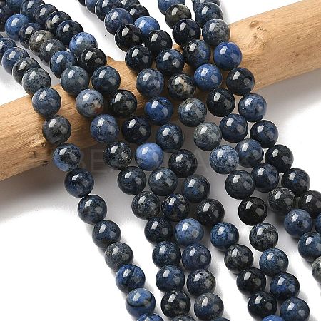 Natural Grade AA Dumortierite Quartz Round Bead Strands X-G-P075-43-8mm-1