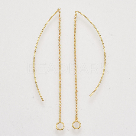 Brass Chain Stud Earring Findings KK-T054-01G-NF-1