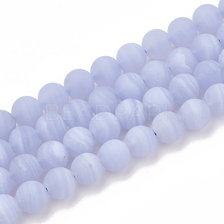 Natural Blue Lace Agate Beads Strands G-T106-032-1