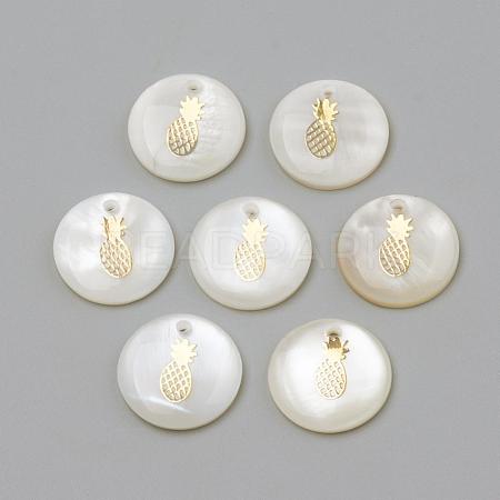 Freshwater Shell Pendants SHEL-Q010-009G-1