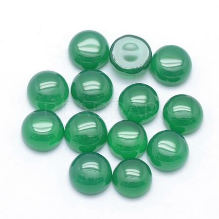 Natural Dyed & Heated Green Onyx Agate Cabochons G-P393-R05-10MM-1