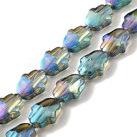 Transparent Electroplate Glass Beads Strands EGLA-F159-FR02-1