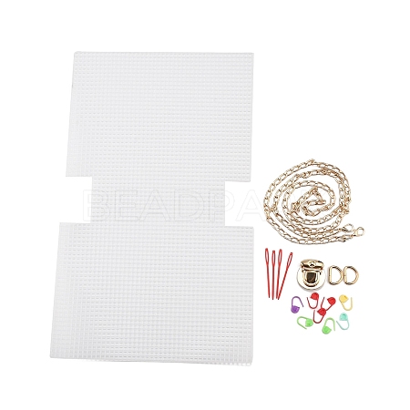 DIY Rectangle Plastic Knitting Crochet Bag Making Kits DIY-H169-09A-1