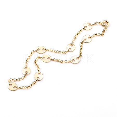Brass Rolo Chains & Coffee Bean Chain Necklaces NJEW-JN03366-1