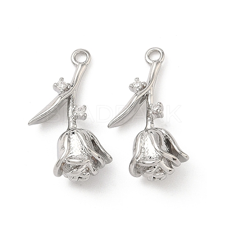 Brass Micro Pave Cubic Zirconia Pendants KK-L260-15P-1