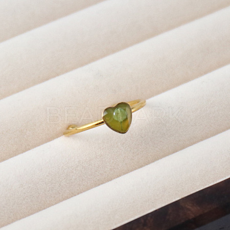Adjustable 304 Stainless Steel & Resin & Dried Flower Cuff Open Rings FS-WGEFF9F-07-1