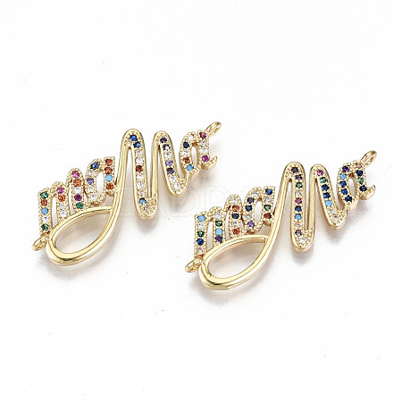 Brass Micro Pave Colorful Cubic Zirconia Links Connectors ZIRC-S067-221-NF-1