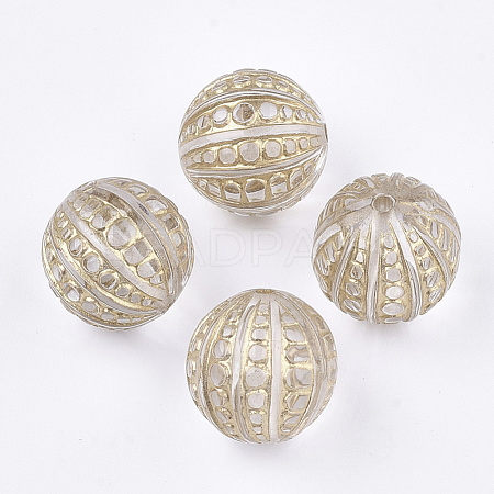 Plating Transparent Acrylic Beads PACR-T008-10-1