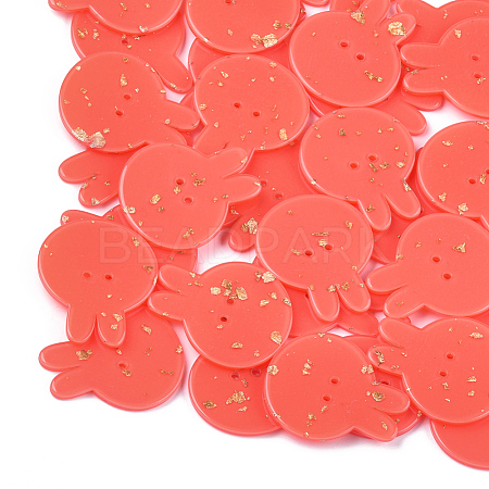 2-Hole Bunny Cellulose Acetate(Resin) Buttons BUTT-S023-09E-1