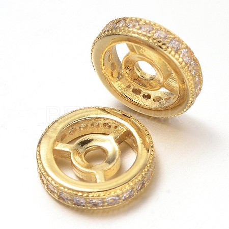 Steering Wheel Brass Micro Pave Cubic Zirconia Beads LS-ZIRC-D044-G-1