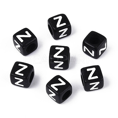 Initial Acrylic Horizontal Hole Beads OACR-ZX006-35Z-1