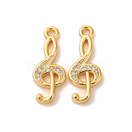 Brass Micro Pave Cubic Zirconia Pendants KK-K382-57G-1