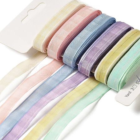 Polyester and Nylon Striped Ribbon Sets DIY-Z029-01S-1