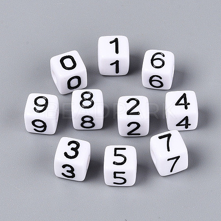 Opaque Acrylic European Large Hole Beads SACR-N020-01M-02-1