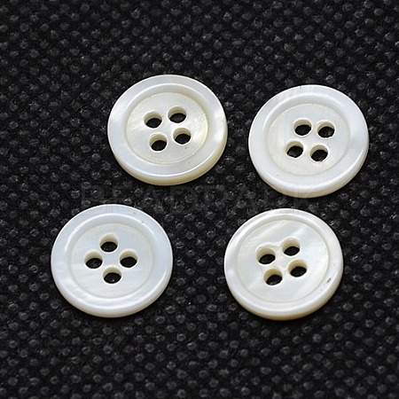 Flat Round River Shell Buttons BUTT-I014-05-1