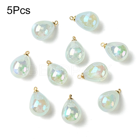 5Pcs UV Plating Acrylic Pendants FIND-YW0007-41F-1