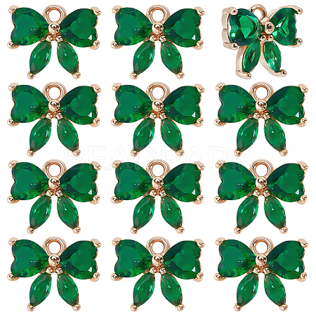 12Pcs Brass Glass Charms KK-PH0013-43B-1