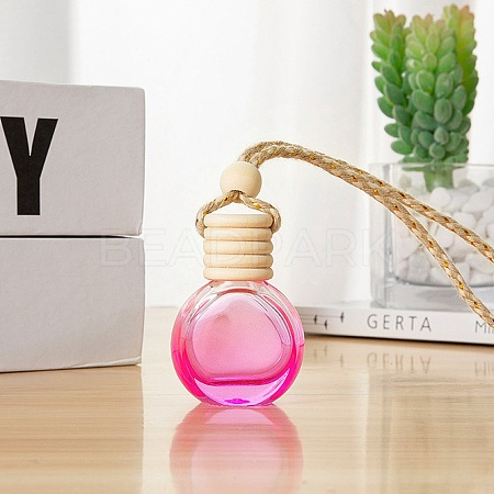 Empty Glass Perfume Bottle Pendants with Wood Cap PW-WG32648-06-1