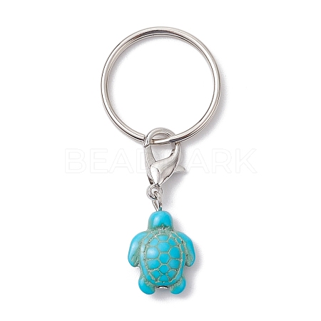 Turtle Dyed Synthetic Turquoise Keychain KEYC-JKC00962-01-1